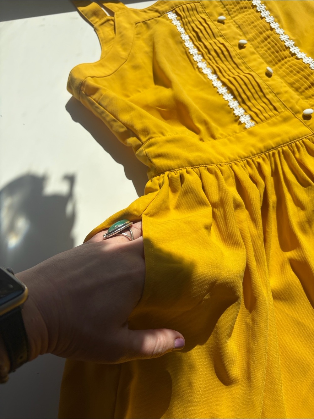 Modcloth “About Your Outfit” Mustard Yellow Gold Midi Retro Style Dress! EUC! - Picture 8 of 16